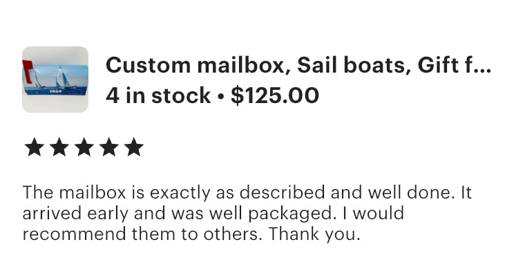 Sailboats Custom Mailbox, Personalized Gift for mom, gift for dad