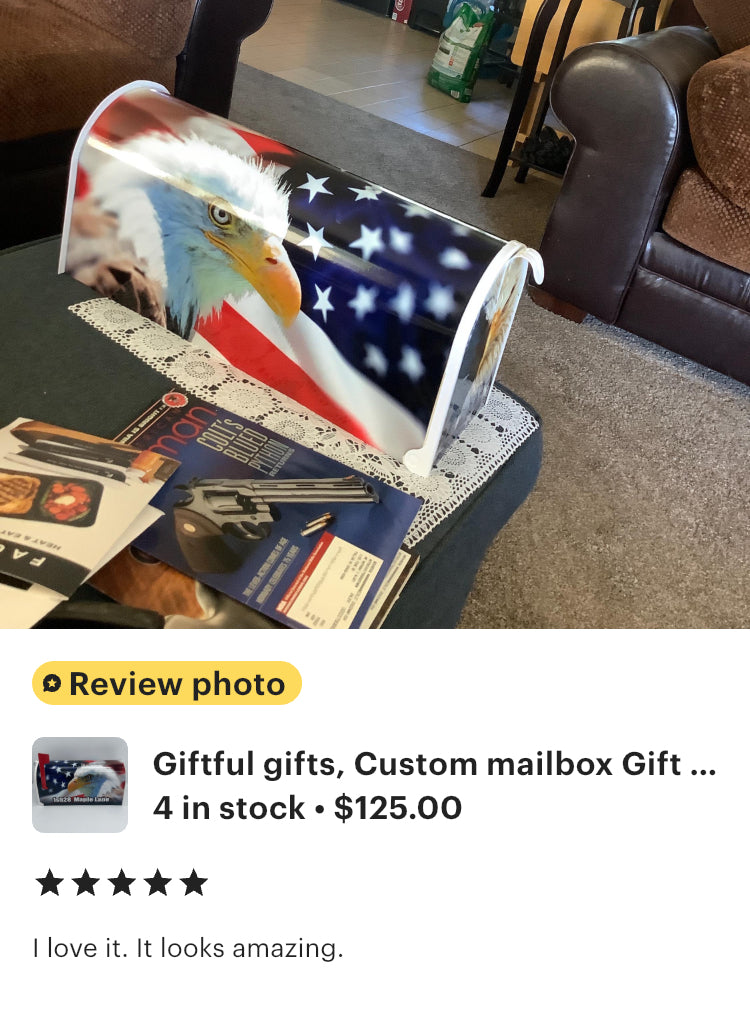 Giftful gifts, Bald Eagle, Custom mailbox Gift for Grandparents