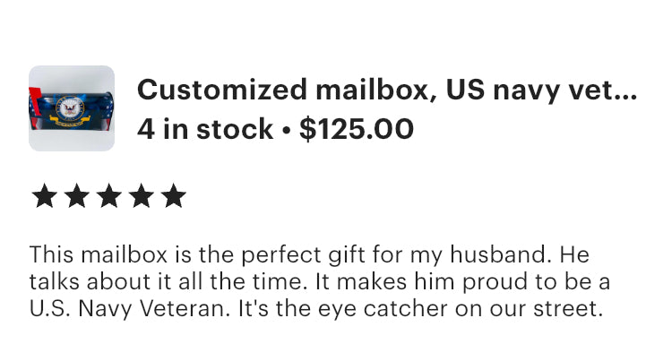 "Custom Navy-Themed Patriotic Mailbox: Personalize Your Curb Appeal!"