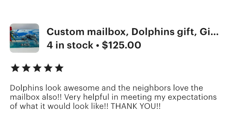 Dolphin Custom mailbox, Personalized Dolphins gift for Mom and Dad