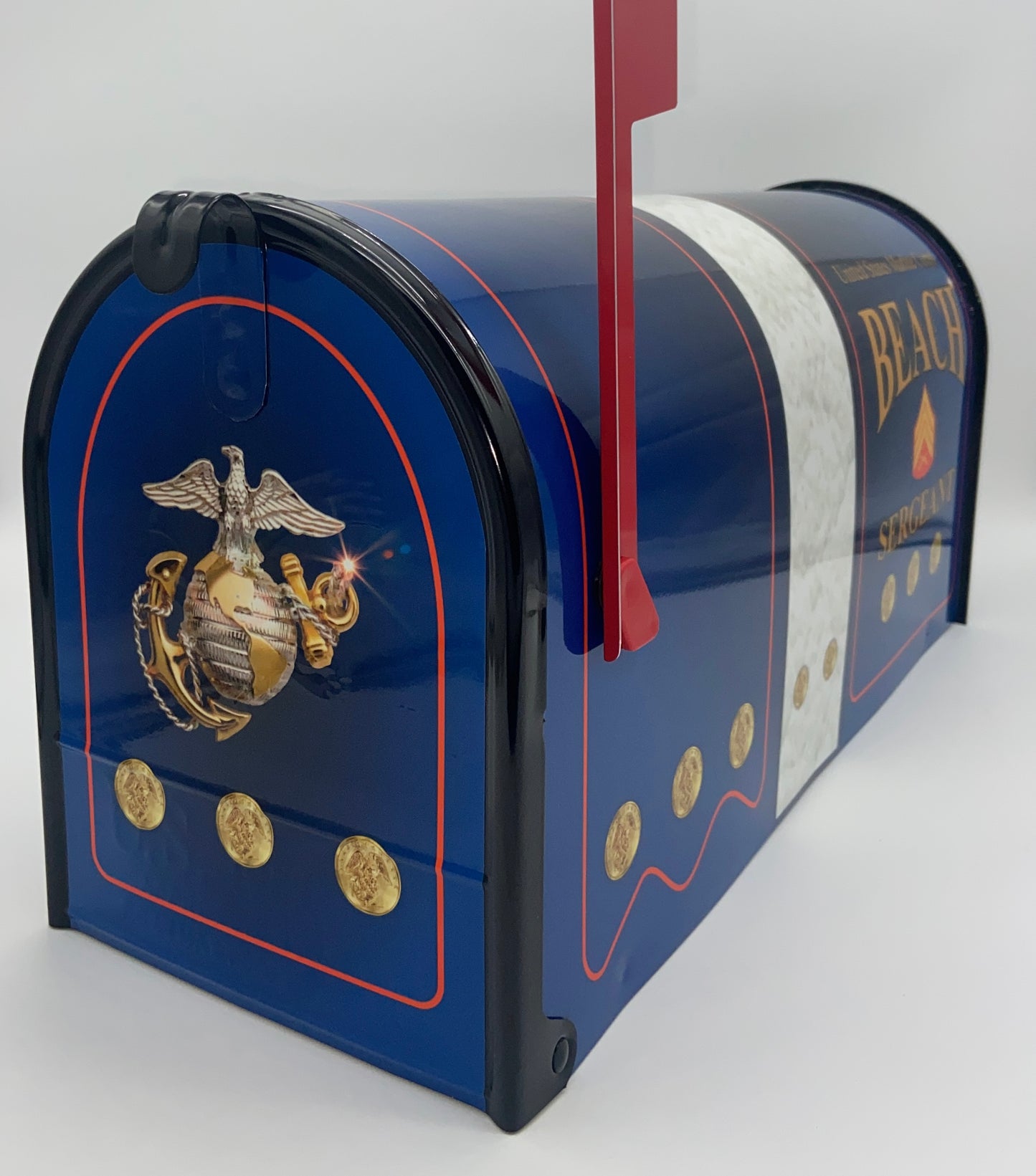 “U.S. Marines Custom Mailbox: Proudly Display Your Service with Personalized Name and Address