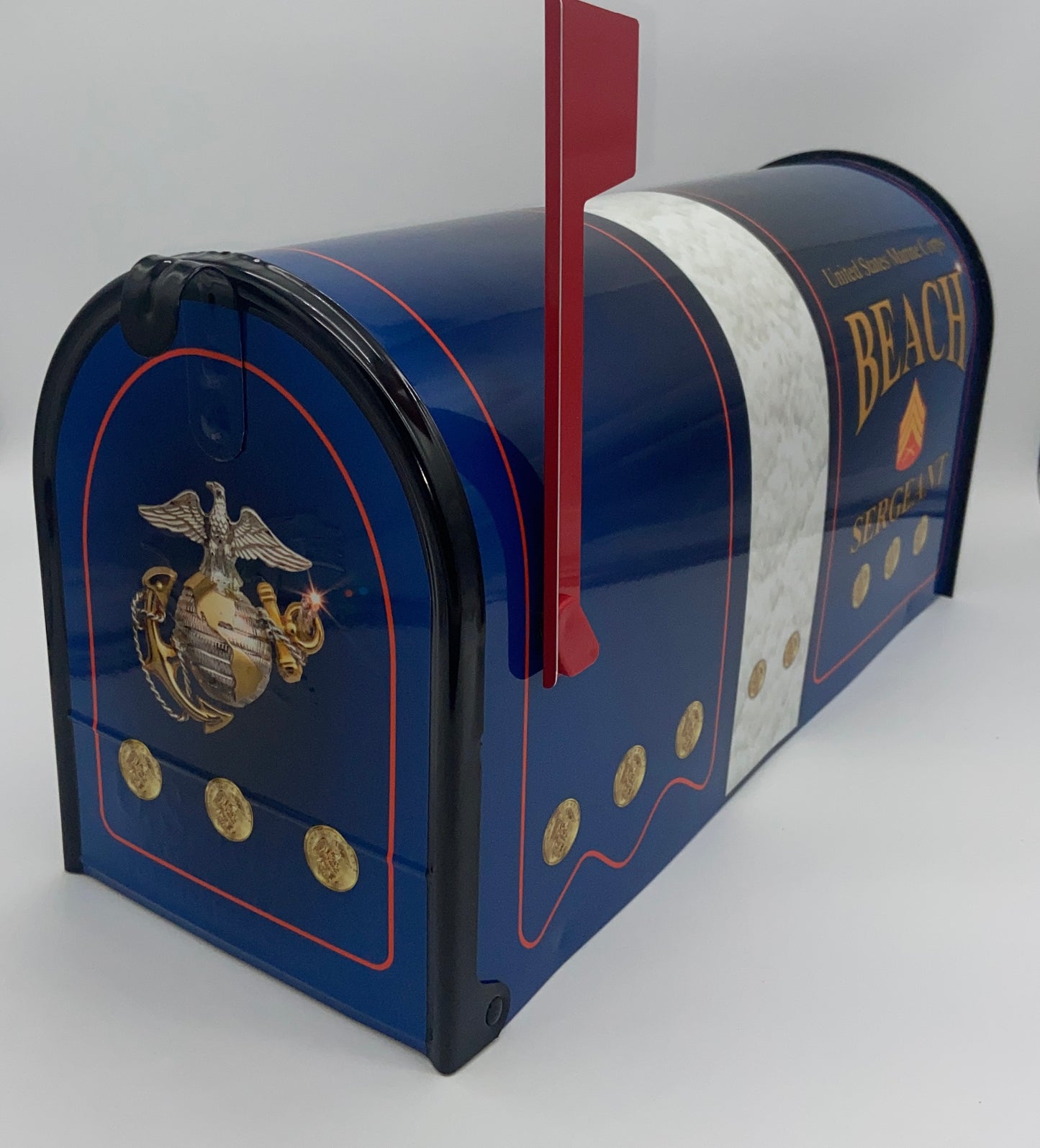 “U.S. Marines Custom Mailbox: Proudly Display Your Service with Personalized Name and Address