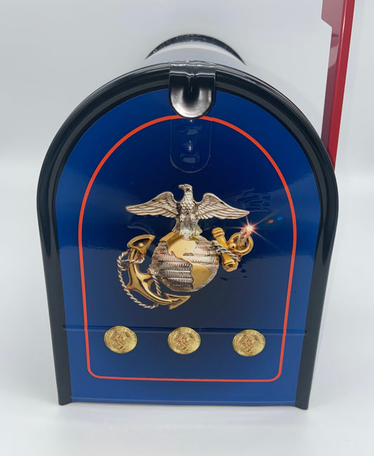 “U.S. Marines Custom Mailbox: Proudly Display Your Service with Personalized Name and Address