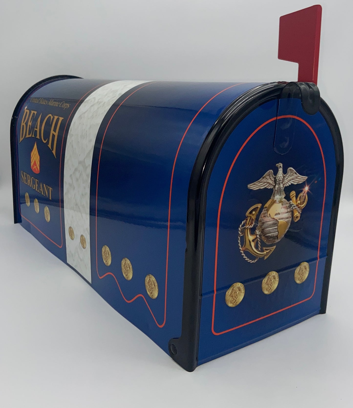 “U.S. Marines Custom Mailbox: Proudly Display Your Service with Personalized Name and Address