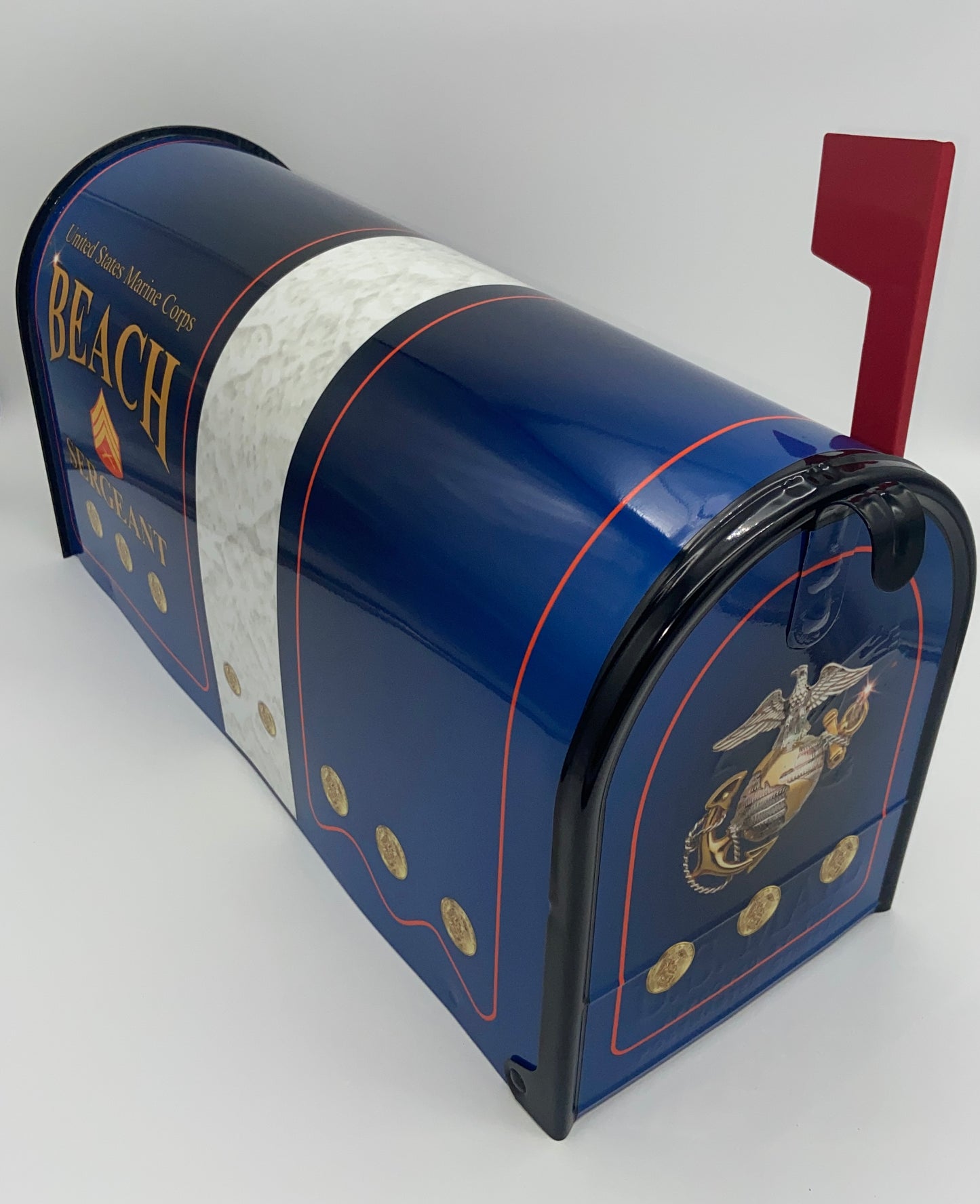 “U.S. Marines Custom Mailbox: Proudly Display Your Service with Personalized Name and Address