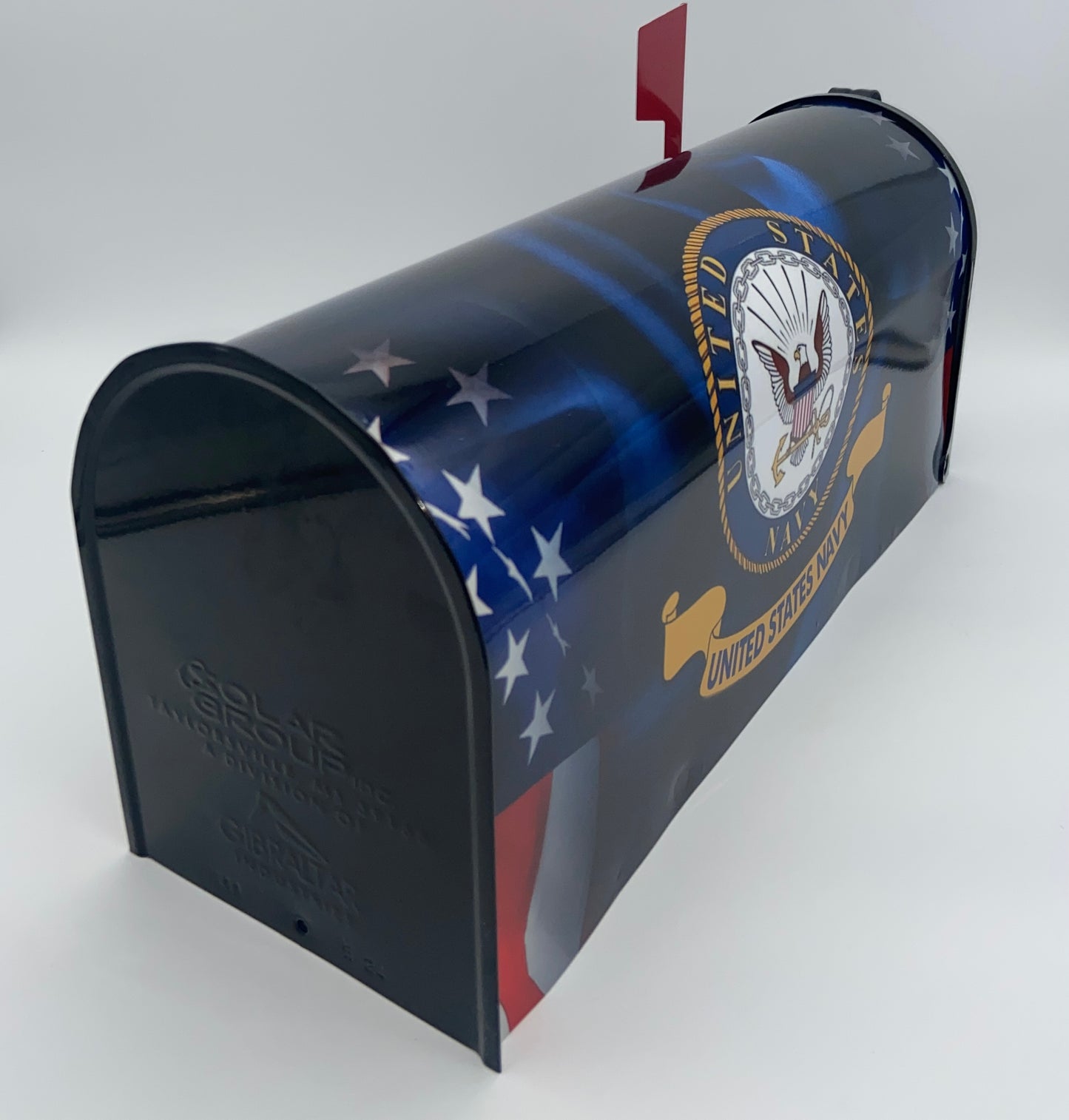 "Custom Navy-Themed Patriotic Mailbox: Personalize Your Curb Appeal!"