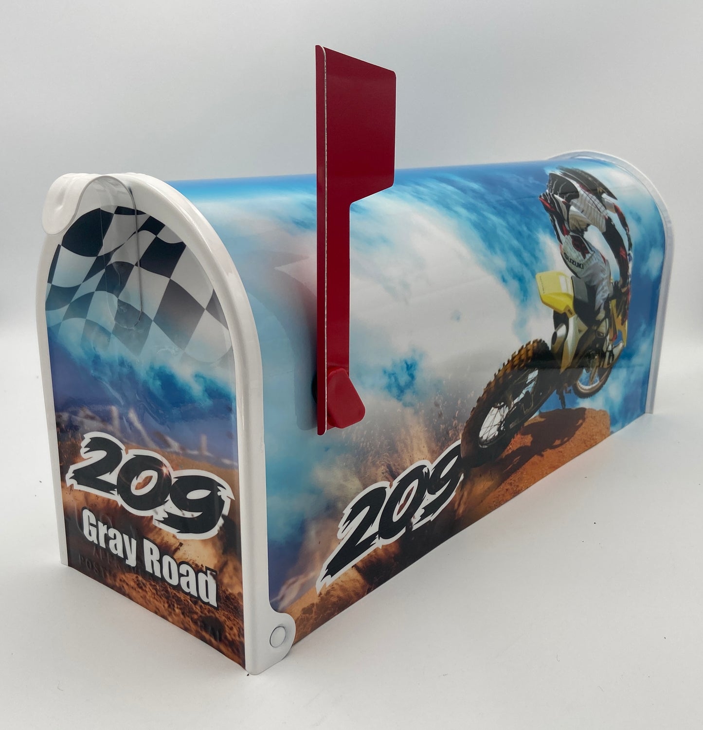 Custom Dirt Bike mailbox, Gift for brother, Bike racing, Gift for dad