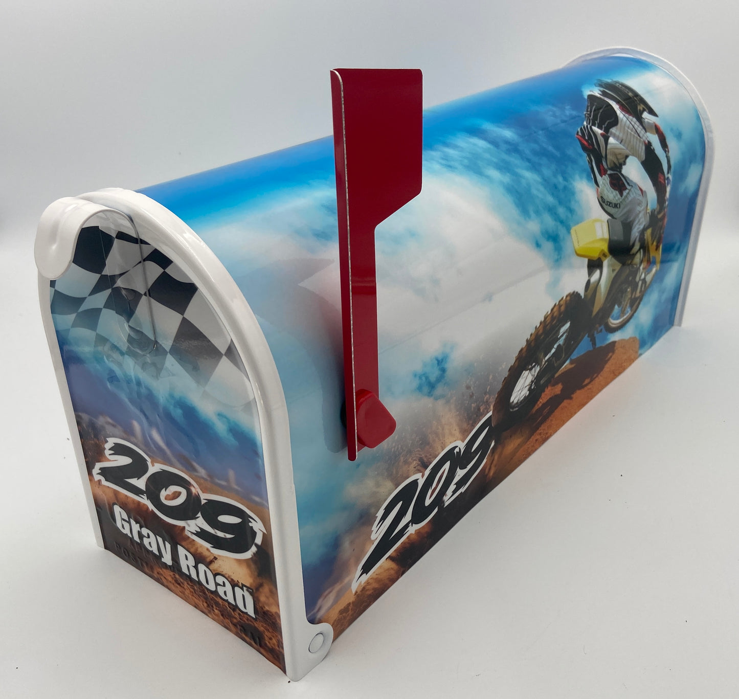 Custom Dirt Bike mailbox, Gift for brother, Bike racing, Gift for dad