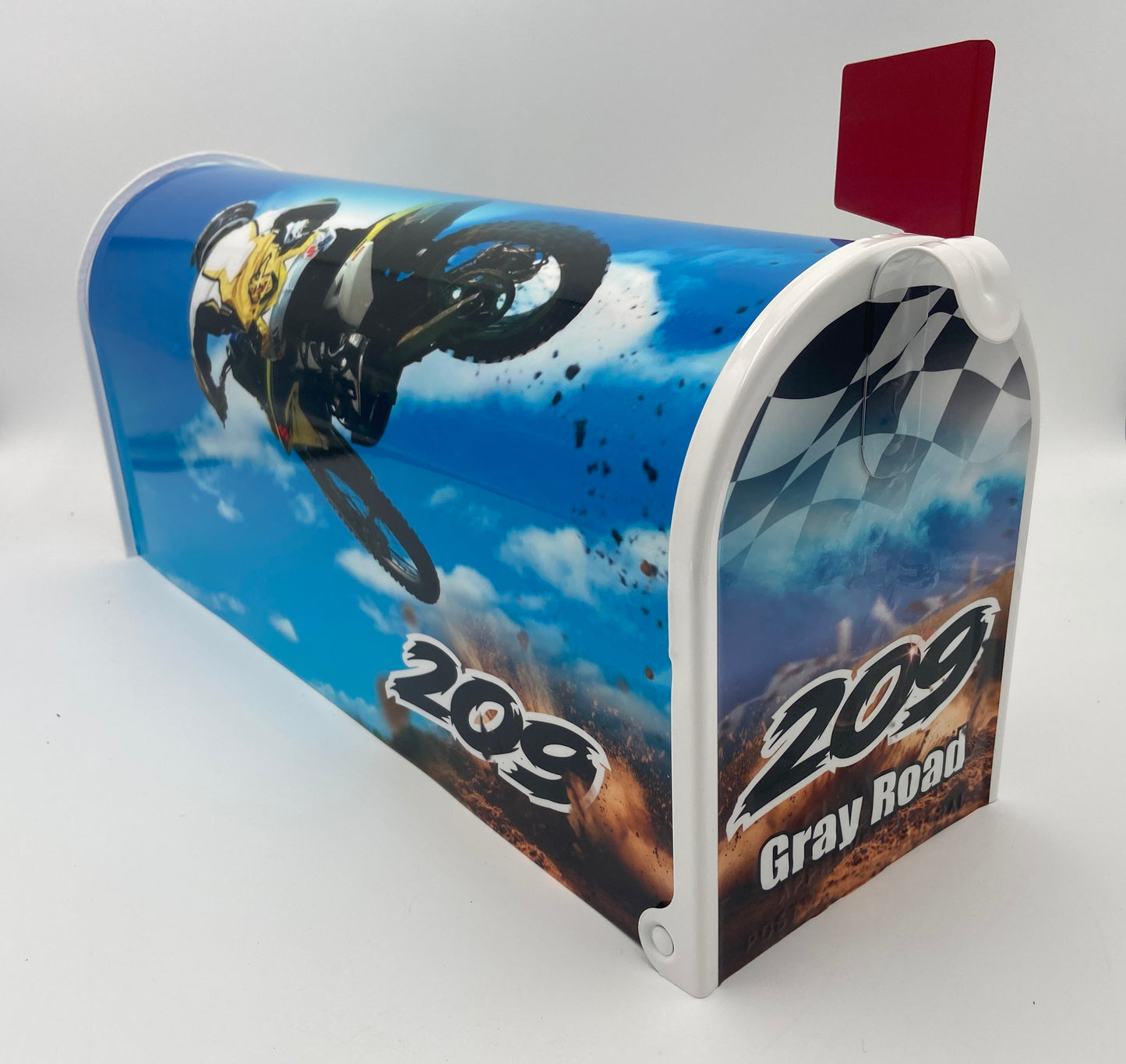 Custom Dirt Bike mailbox, Gift for brother, Bike racing, Gift for dad