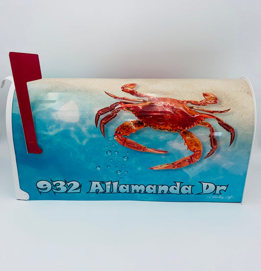 Red crab Custom Mailbox, Beach Decor, Gift for mom, sale, gift for dad