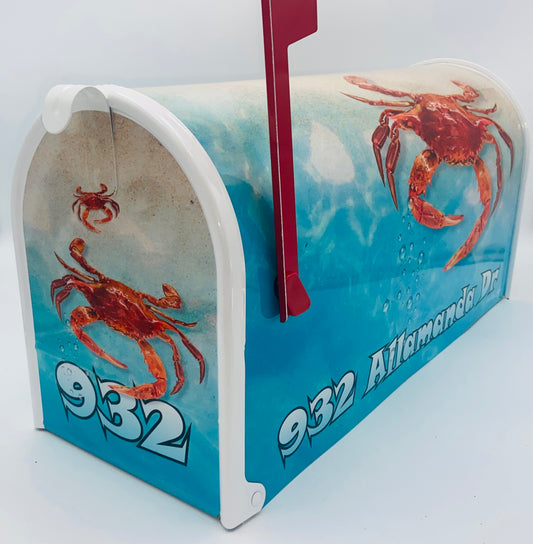 Red crab Custom Mailbox, Beach Decor, Gift for mom, sale, gift for dad