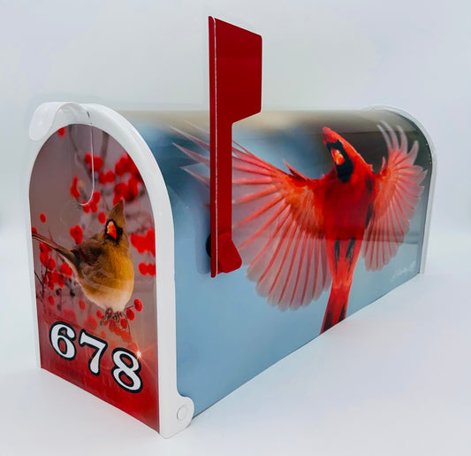 Cardinal Bird Custom Mailbox, Personalized gift for Mom