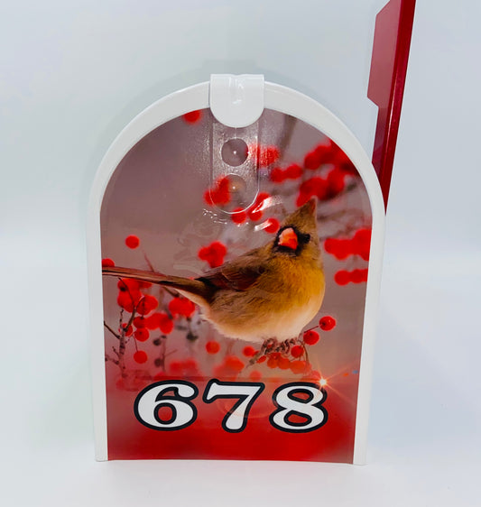 Cardinal Bird Custom Mailbox, Personalized gift for Mom