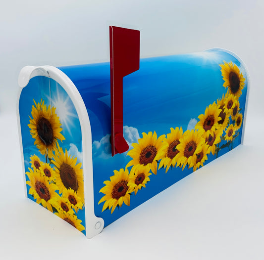 Sunflowers custom mailbox, flowers gift,  gift for mother, gift for dad