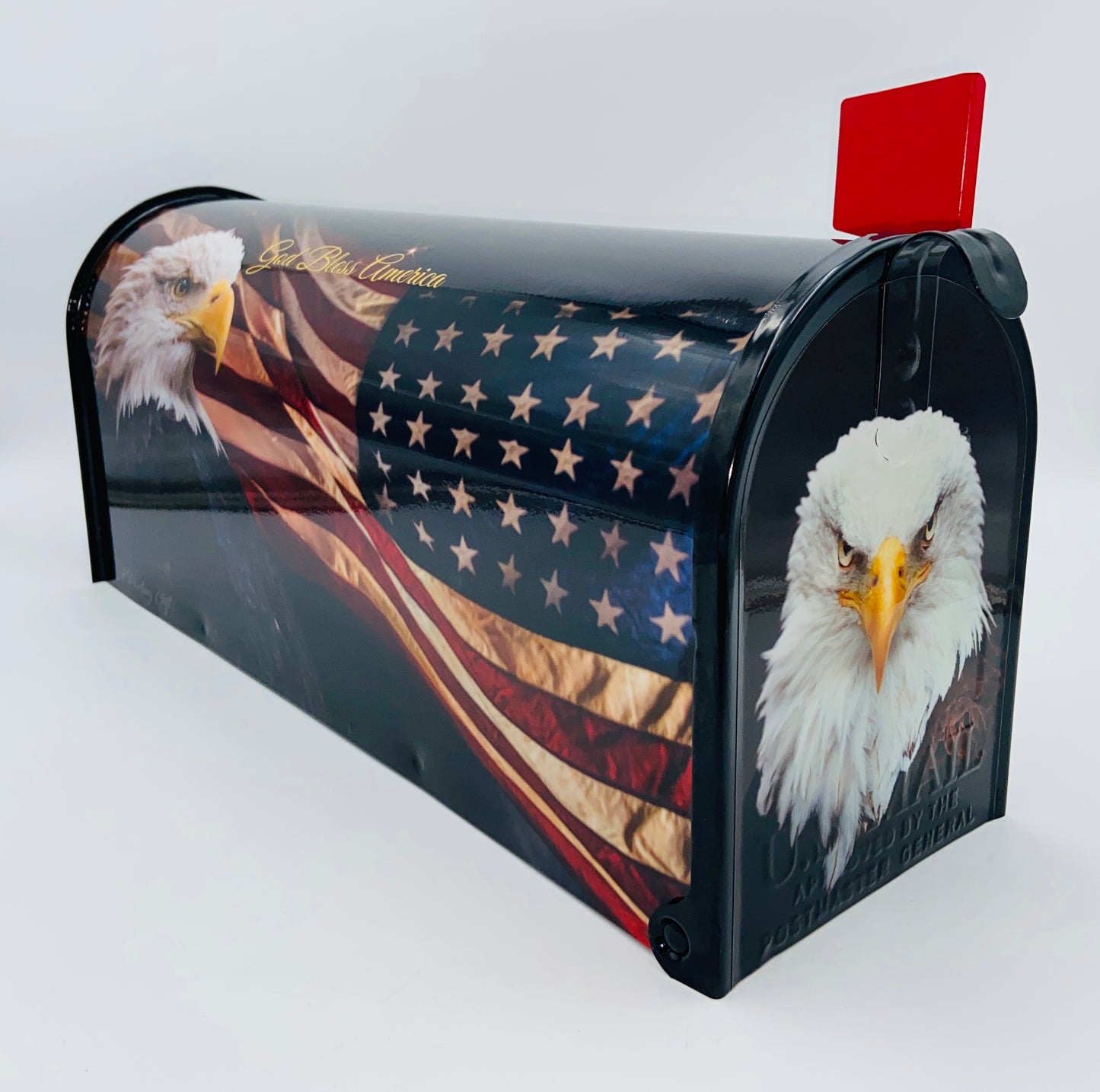 Patriotic Custom mailbox, Stars and stripes gift, Eagle,