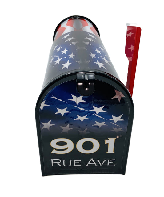 American Flag Custom Mailbox, Gift for Grandparents, Gift for Parents