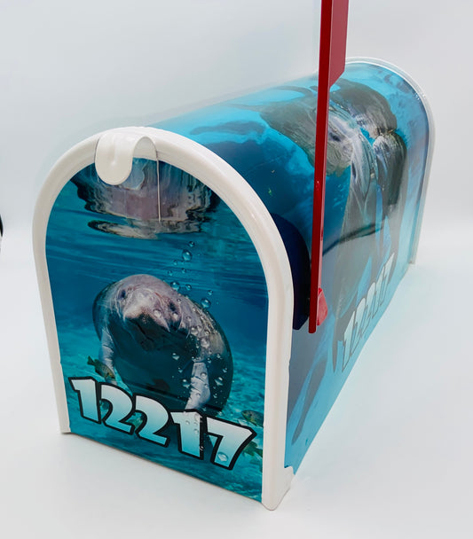 Custom mailbox, Manatee, Gift for mom, sale, gift for dad, Decorating beach, Decoration beach