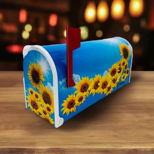 Sunflowers custom mailbox, flowers gift,  gift for mother, gift for dad