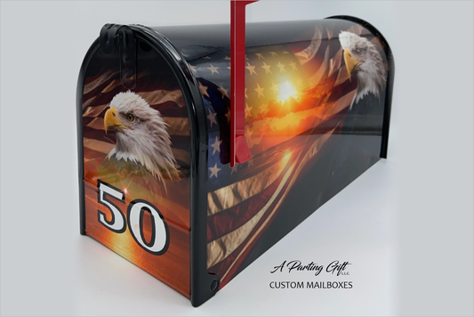 Giftful gift, Custom mailbox modern, Stars and stripes gift, Eagle, Farm mailbox, Country, Sun sets, Unique gift ideas